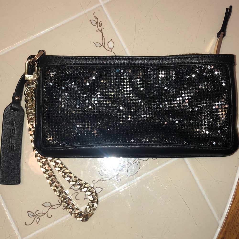 Vintage VIA SPIGA Leather Metal Mesh Clutch